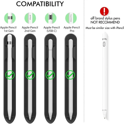 Miniatura 2 de AHASTYLE Soporte extraíble para iPencil [accesorio magnético] Fuerte adhesivo adhesivo de silicona para Apple Pencil de 1ª y 2ª generación (negro)