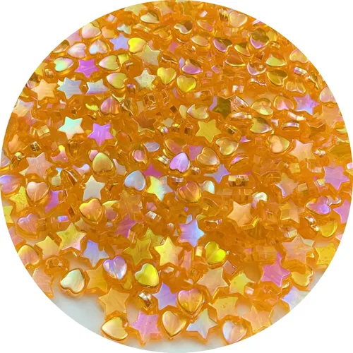 350 cuentas acrílicas de corazón y estrella, corazones de 0.394 pulgadas, estrellas de 0.394 pulgadas, espaciadores para pulseras, collares, aretes