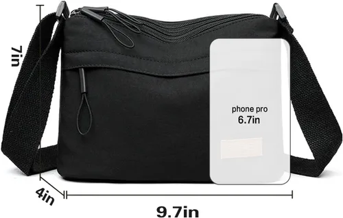 Miniatura 3 de Bolsos cruzados para mujer, bolsa de hombro pequeña de nailon, ligera, casual, simple, adecuada para el trabajo y viajes diarios