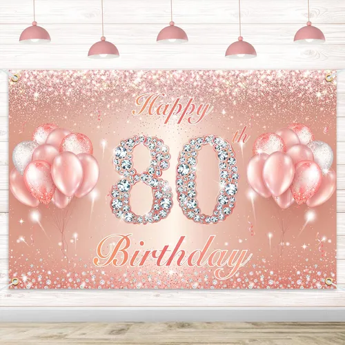 Miniatura 38 de Fondo de pancarta de feliz cumpleaños 10 – Suministros de decoración de fiesta de cumpleaños 10 para niñas o niños – Oro rosa 4 x 6 pies