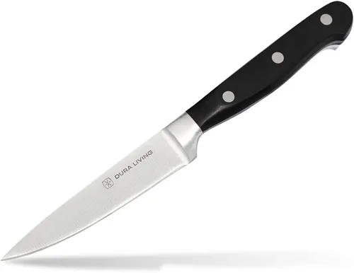 Miniatura 12 de DURA LIVING Cuchillo Santoku de 7 pulgadas, hoja de acero inoxidable de alto carbono afilada, mango remachado ergonómico forjado, cuchillo de chef