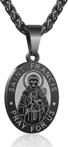 Miniatura 114 de P. BLAKE Collar ovalado de San Cristóbal, Miguel, José, Jude/Virgen María/José/Francisco/Patrick/Anthony/Benedict/Thomas para hombres y mujeres