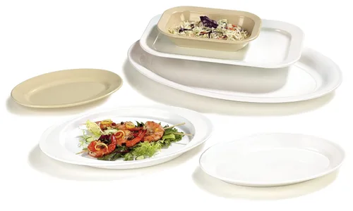 Miniatura 8 de Carlisle FoodService Products Plato rectangular de plástico para panadero, para el hogar y el restaurante, melamina, 28 onzas, bronceado