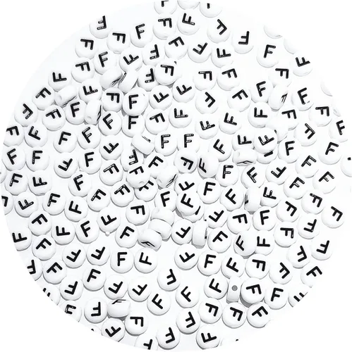 Miniatura 34 de Cuentas cuadradas de letras acrílicas de 0.236 x 0.236 pulgadas, cuentas A del alfabeto para pulseras, joyería, llavero DIY, 100