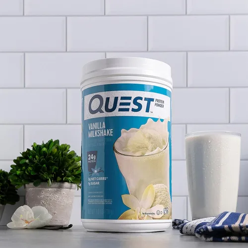Miniatura 4 de Quest Nutrition - Proteína de batido de vainilla en polvo, 24g de proteína, 1g de azúcar, baja en carbohidratos, sin gluten, 1.6 lbs, 23 porciones