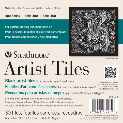 Strathmore Artist Tiles 62105974 - 30 unidades, color negro