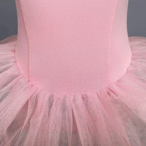 Miniatura 5 de IDOPIP Vestido de ballet con mangas voladas y volantes para niñas pequeñas, tutú con falda de leotardo, bailarina, baile, disfraz de gimnasia
