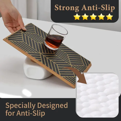 Miniatura 2 de Lámina para revestir estantes de cocina, cajones y alacenas, gruesa, antideslizante, sin adhesivo y fácil de limpiar, incluye cuchillo y cinta Dorado