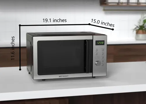 Miniatura 3 de Emerson MW9005SS Horno microondas compacto de encimera con control de botón, pantalla LED, 900W, 5 niveles de potencia, 6 menús automáticos, plato