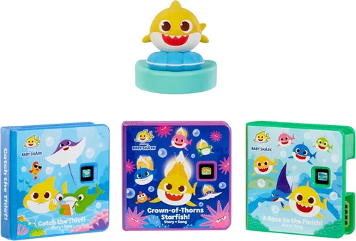Little Tikes Story Dream Machine - Colección Baby Shark Heroes, Hora de cuentos, libros, personaje de audio, regalo de juguete para niños pequeños,