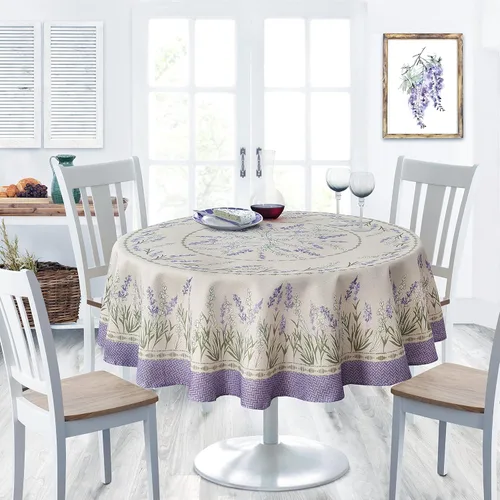 Miniatura 6 de Home Bargains Plus Provence - Juego de 8 servilletas cuadradas, estampado floral de campo de lilas Blanchard, resistentes a las arrugas y a