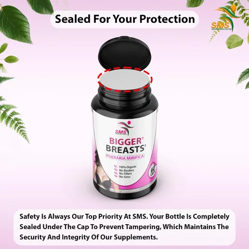 Miniatura 6 de Pechos más grandes por SMS, sin rellenos, polvo de extracto de raíz Pueraria Mirifica de 500 mg, suplemento de hierbas naturales orgánicas, apoyo al