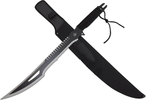 Miniatura 19 de Snake Eye Tactical - Espada de fantasía con funda de nailón, machete para exteriores y camping Plateado negro