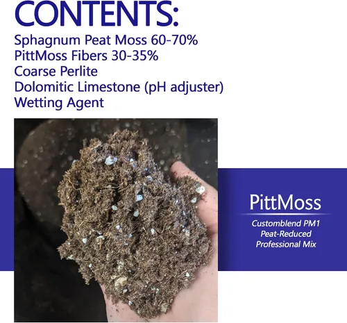 Miniatura 3 de PittMoss PM1 Mezcla de cultivo profesional, orgánica y reducida de turba, con turba de esfagnum y perlita, 2.8 pies cúbicos, para jardines, plantas