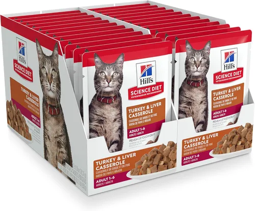 Miniatura 14 de Hill's Science Diet Adulto 1-6, Adulto 1-6 Premium Nutrition, Comida húmeda para gatos, estofado de pescado del océano, bolsa de 2.8 onzas, caja