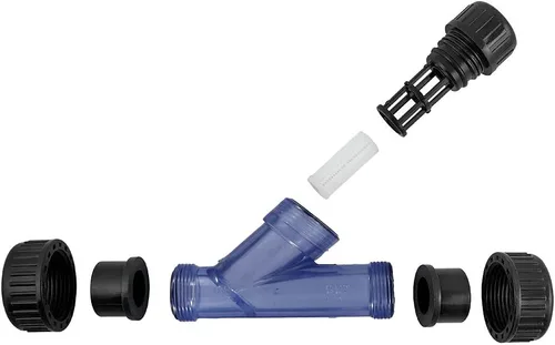 Miniatura 5 de TOMEX Colador Y de 3/4 '' - Filtro en Y de sedimento UPVC transparente, True Union, 20 Mesh, NPT hembra [NPT 3/4 pulgadas]