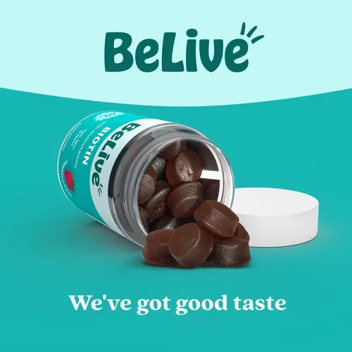 Miniatura 4 de BeLive Gomitas de biotina con multivitaminas, ácido fólico, inositol, apoya el crecimiento del cabello, piel y uñas saludables, veganas, a base