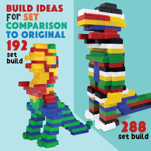 Miniatura 8 de BiggoBlocks Bloques de construcción grandes para niños de 3 a 8 años – Juego Mega de 288 piezas – Juguete STEM para interiores y exteriores