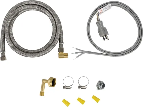 Certified Appliance Accessories DWKITST Kit de instalación para lavavajillas con manguera de lavavajillas y cable de alimentación de 3 cables, 6