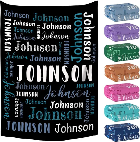 Manta personalizada con nombre, mantas y mantas personalizadas para niños, bebés y adultos, manta con nombre personalizada para mujeres, hombres,