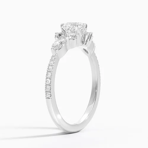 Miniatura 3 de Anillo de compromiso de diamante creado en laboratorio de 1.06 quilates con diseño de cojín blanco de 1.06 quilates con diamantes de laboratorio
