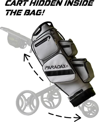 Miniatura 2 de PARADAX Bolsa de golf todo en uno A1-1 - Carrito integrado dentro de la bolsa. El carrito se esconde dentro de la bolsa de golf en cuestión