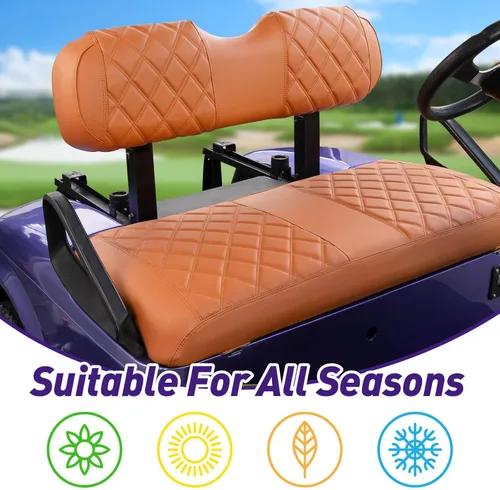 Miniatura 7 de NOKINS Juego de Fundas de Asiento de Diamante para Carrito de Golf, Compatible con EZGO TXT 1994-2013/EZGO RXV Almohada de Asiento Delantero