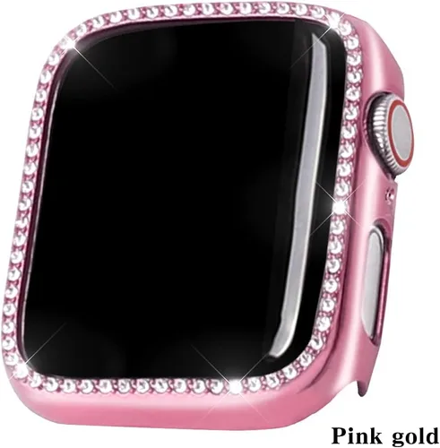 Miniatura 2 de Paquete de 2 fundas brillantes para Apple Watch de 1.732 pulgadas (Serie 6/5/4/SE) con protector de pantalla, cubierta de diamantes de cristal