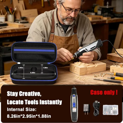 Miniatura 2 de Case Compatible with Dremel Lite 7760 N/10 4V Li-Ion/ PawControl 7760-PET Dog Cordless Rotary Tool Multi-Purpose Kit, Zipper Mesh Pocket Storage