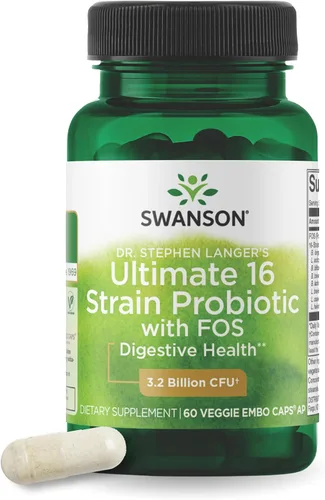 Miniatura 8 de Swanson Dr. Stephen Langer's Probiótico de 16 cepas con FOS prebiótico para adultos conscientes de la salud intestinal con 3.2 mil millones de UFC