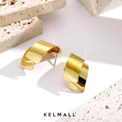 Miniatura 41 de KELMALL Aretes tipo argolla de oro de 14 quilates para mujer, hipoalergénicos, gruesos, redondos, no se deslustra, para orejas sensibles