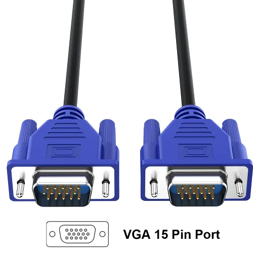 Miniatura 7 de Cable VGA de 5 pies, paquete de 5 unidades, VGA macho a VGA macho para monitor de computadora, cable adaptador HD15 1080P Full HD de alta resolución