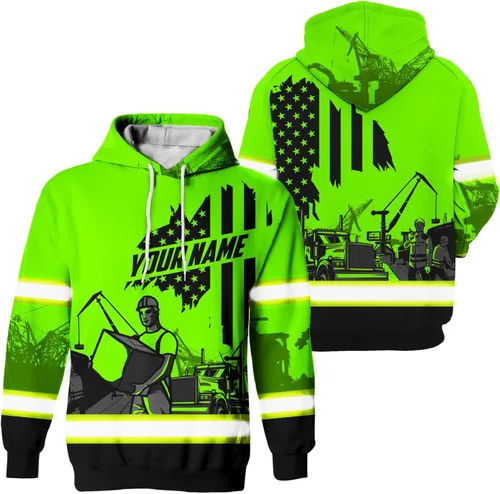 Miniatura 23 de Sudadera con capucha de alta visibilidad para hombre, ropa de trabajo de seguridad Hi Vis con diseño reflectante