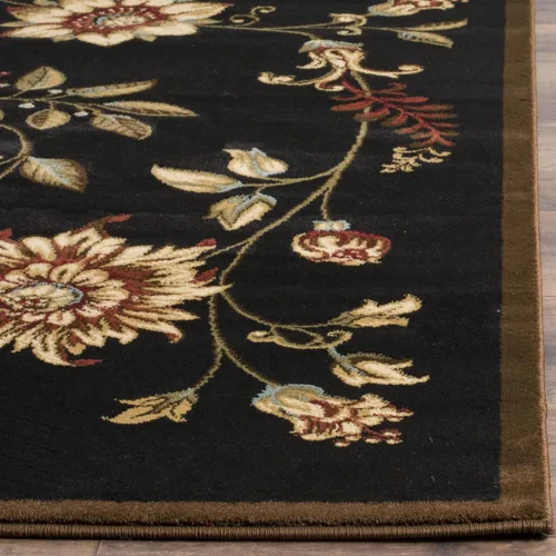 Miniatura 3 de SAFAVIEH - Alfombra de acento de la colección Lyndhurst, 3'3" x 5'3", color negro y multi, diseño floral tradicional, no desprende pelusa y de fácil