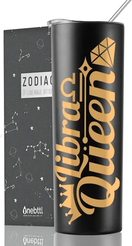 Miniatura 9 de Regalos del zodiaco Onebttl para mujeres, mejores regalos de cumpleaños para amigas, vaso de 20 oz de acero inoxidable, logotipo grabado en negro