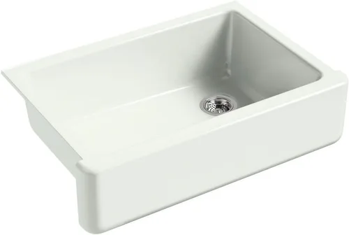 Miniatura 54 de KOHLER Whitehaven® K-6427-42 - Fregadero de cocina empotrado de 35-3/4 pulgadas, autorecortable, Smart Divide, Grande/Mediano con Delantal alto