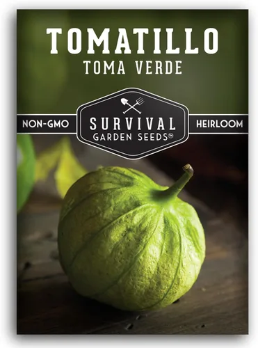 Toma Verde Semillas de tomatillo para plantar, tomate de cáscara verde mexicana reliquia, variedad de alto rendimiento sin OMG para salsa verde y