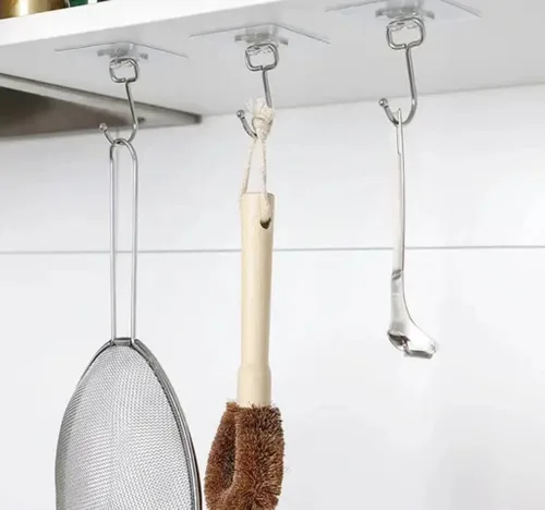 Miniatura 5 de Ganchos autoadhesivos transparentes ultra fuertes de 50 libras (máx.), ganchos de pared resistentes para cocina, baño, techo y más, la solución