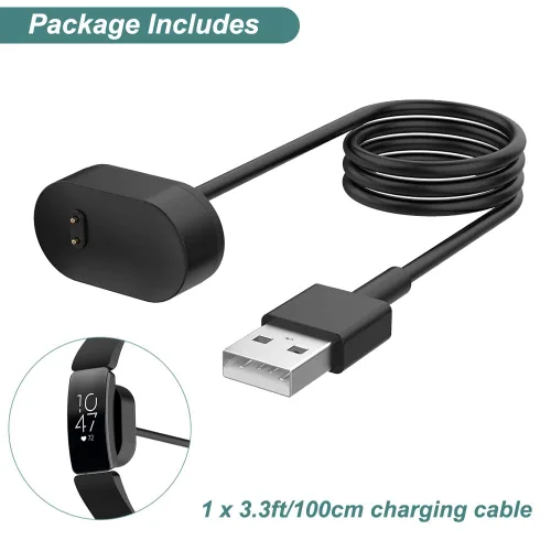 Miniatura 6 de Cargador para Fitbit Inspire HR y Ace 2, cable de carga USB de repuesto para pulsera inteligente Inspire (3.3 pies/39.4 in)