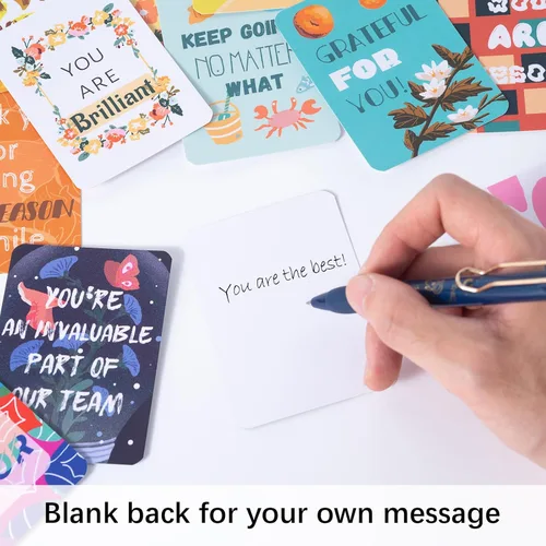 Miniatura 6 de 50 tarjetas inspiradoras únicas, mini tarjetas de notas de bondad motivacionales con citas de aliento, apreciación, gratitud, tarjetas