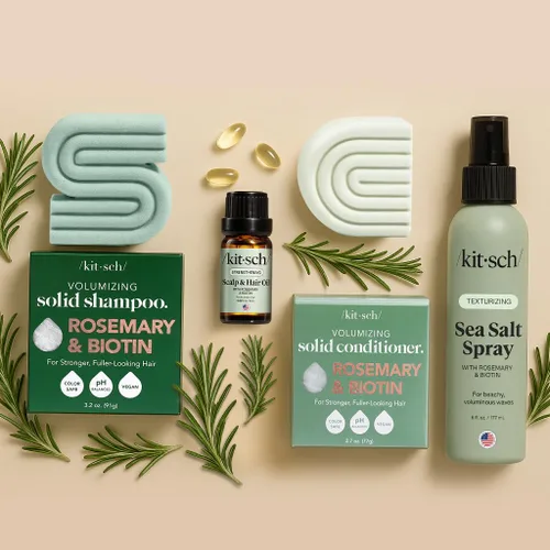 Miniatura 9 de Kitsch Aceite de romero para el crecimiento del cabello – Aceite para el cabello con biotina, ricino y jojoba – Aceite de cuero cabelludo prelavado
