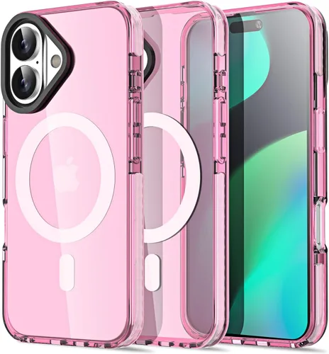 Miniatura 332 de AICase Funda protectora para iPhone 16 compatible con iPhone 16, delgada, ligera, transparente [no amarillenta] Diseño vibrante