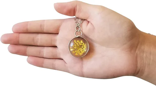 Miniatura 28 de Queen Anne's - Collar de encaje con colgante de flor prensada real en cristal hecho a mano, joyería de flores silvestres, collares de encaje