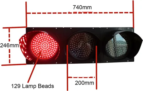 Miniatura 3 de Semáforo LED industrial de 7.874 in (8 pulgadas), 3 luces rojas, amarillas, verdes, luz de señal de tráfico para PC, carcasa de PC, impermeable