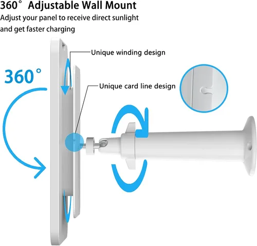 Miniatura 5 de Carga de panel solar de 4 W compatible solo con cámara de seguridad SimpliSafe para exteriores, con cable de carga impermeable de 13.1 pies, IP65