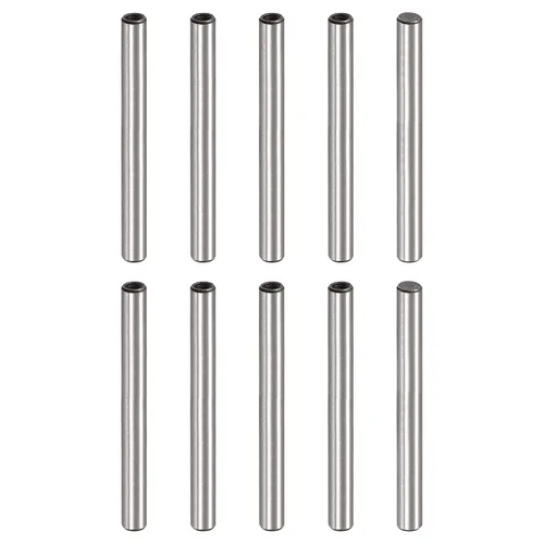 Miniatura 7 de uxcell Pasador de rosca interna M3 10 unids 0.157x0.630 in biselado plano acero al carbono cilíndrico pin cama estantería dispositivos metálicos
