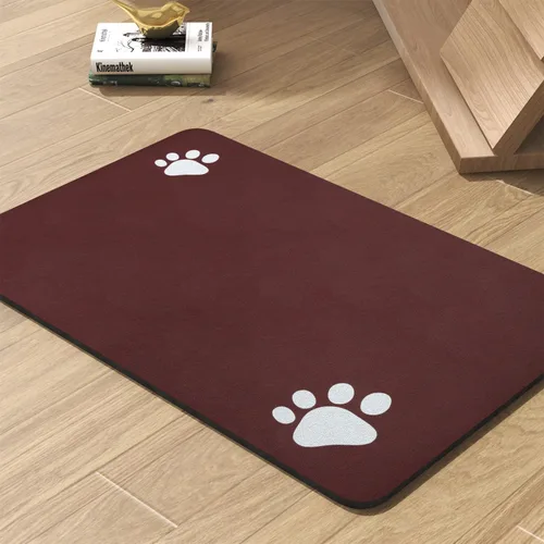 Miniatura 18 de Tapete para comedero de mascotas, absorbente, para tazón de alimentos y dispensador de agua del perro, no deja manchas, se seca rápido, de 23 x 34