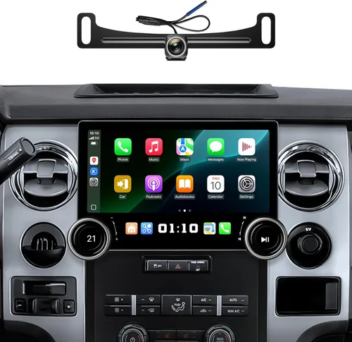 ApexNav - Actualización de radio inalámbrica CarPlay de 11.5 pulgadas para Ford F150 (09-14) AC manual - 4G+64G Android 13 estéreo con dos perillas,