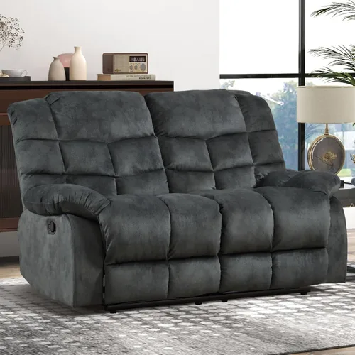 Miniatura 27 de CANMOV Silla reclinable manual, sofá reclinable individual con respaldo y reposabrazos sobrerelleno para sala de estar, muebles de dormitorio