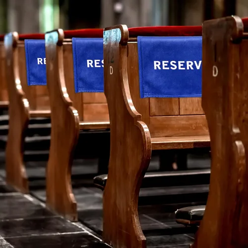 Miniatura 2 de Tudomro Letreros reservados para sillas de banco, de franela, para asientos de banco, para decoración de asientos de boda de iglesia